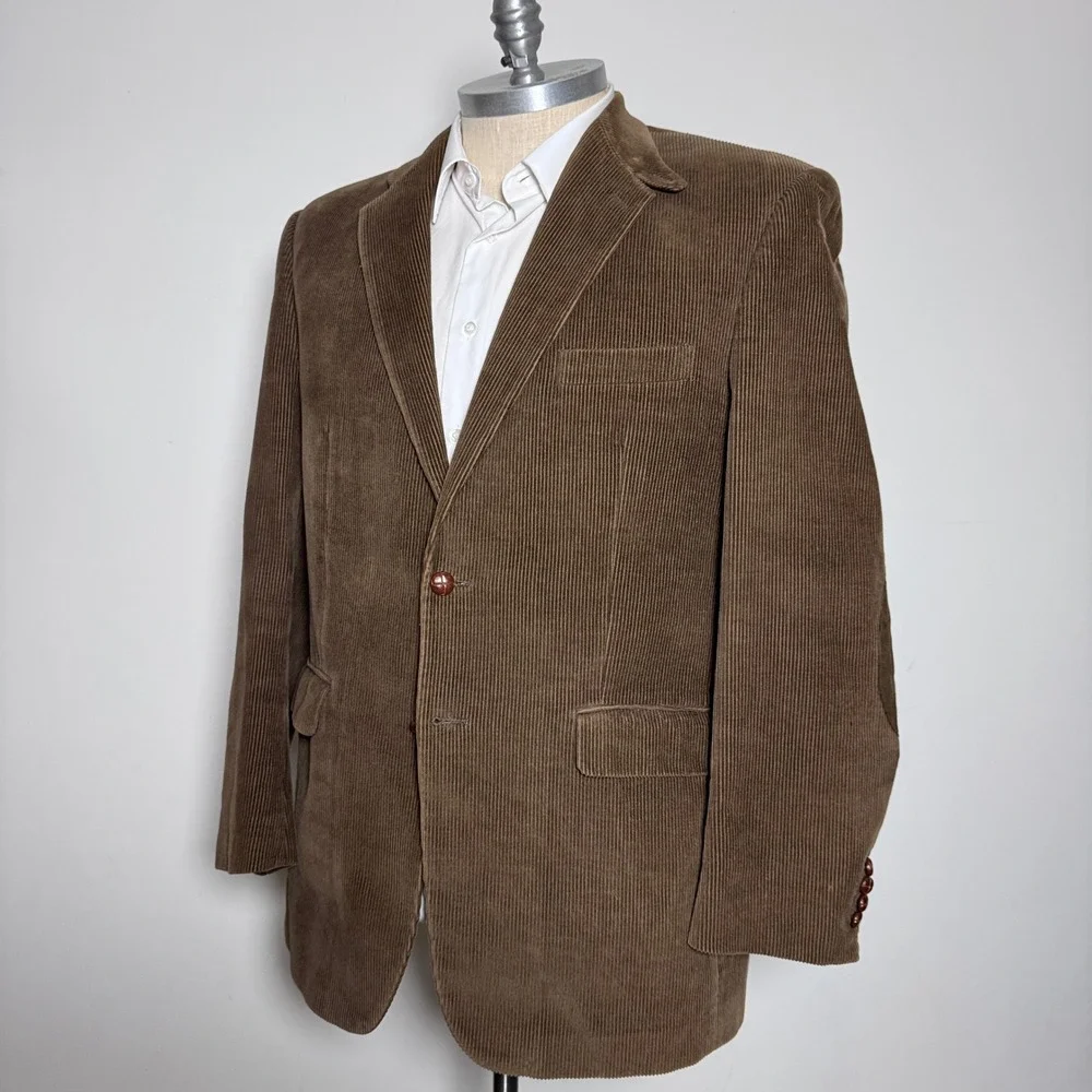 Lauren Ralph Lauren Sport Coat‎ Mens 43L Brown Corduroy Elbow Patches Blazer